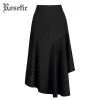 Black Rosetic, Готическая Асимметричная юбка, черная, женская, осенняя, в полоску, Falbala, Вязанная, модная, тонкая, офисная, уличная, Harajuku, Готическая, юбки - Цвет: Black