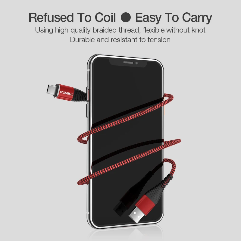 Coolreall 2.4A кабель для быстрой зарядки type C синхронизации данных usb samsung huawei