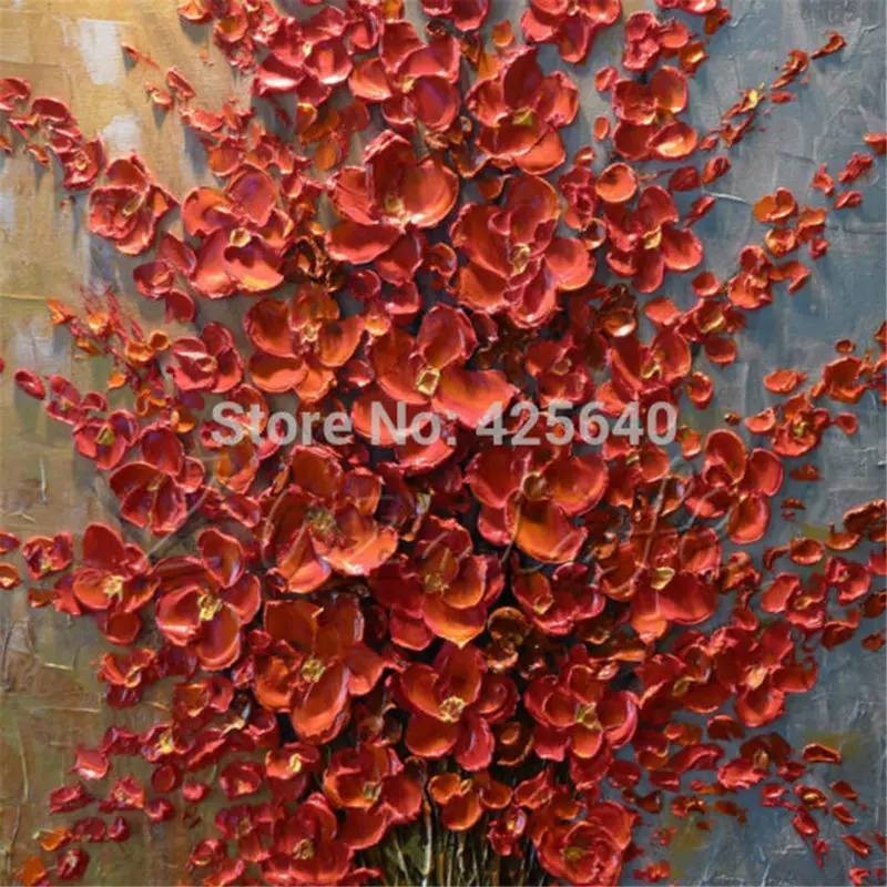 Ручная роспись палитра нож красочные цветы Картина маслом Куадрос настенное