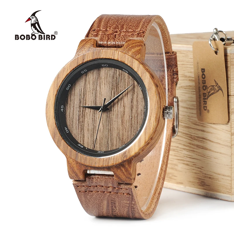 Мужские и женские кварцевые часы BOBO BIRD WD22 брендовые дизайнерские с кожаным