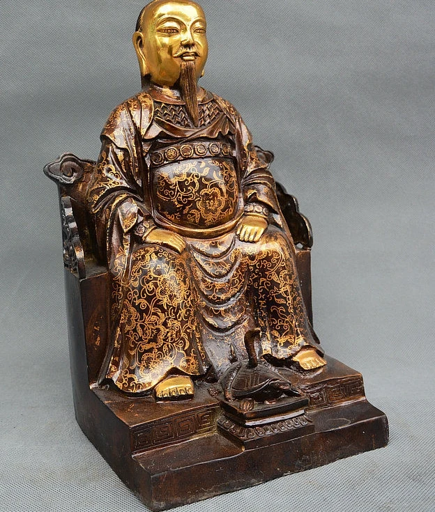 Старый китайская бронза Zhenwu император Ю Сан Zhenjun Xuandi Jin que инкарнация статуя | Дом и