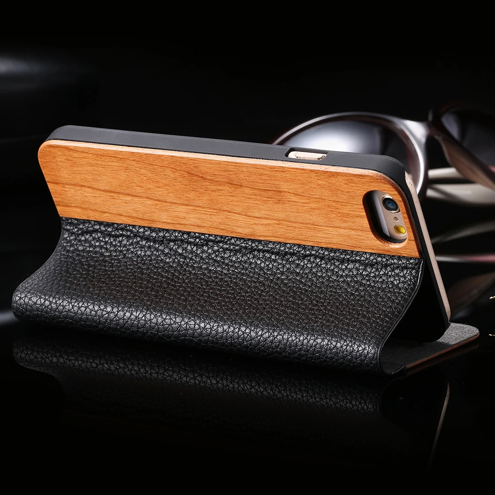 KISSCASE Деревянный чехол для iPhone XS Max X XR 7 8 6S Plus из натуральной бамбуковой кожи с