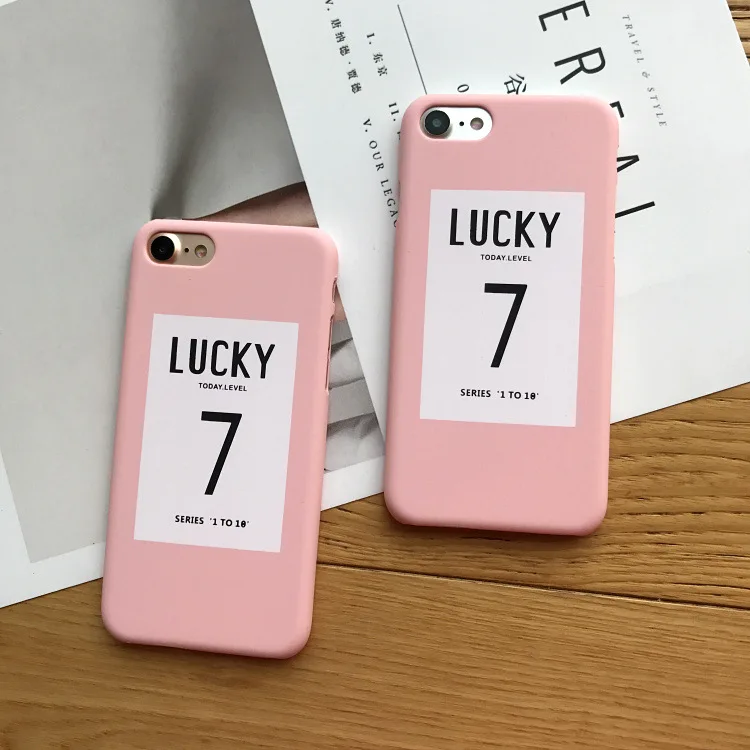 Розовый чехол для телефона с надписью lucky letters iphone 7 чехлы милым номером ультра