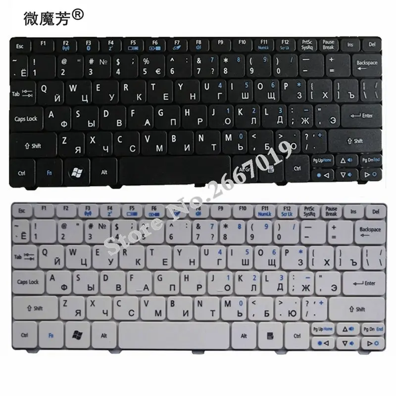 

RU V New FOR ACER D255 D256 D257 D260 D270 EM350 N55C ZH9 ZE6 ONE 522 533 532G AO532h 532H 521 AO522 Laptop Keyboard Russian