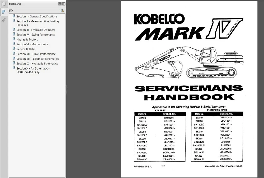 Kobelco строительная техника руководства по обслуживанию новых моделей 2020 PDF DVD 26 72