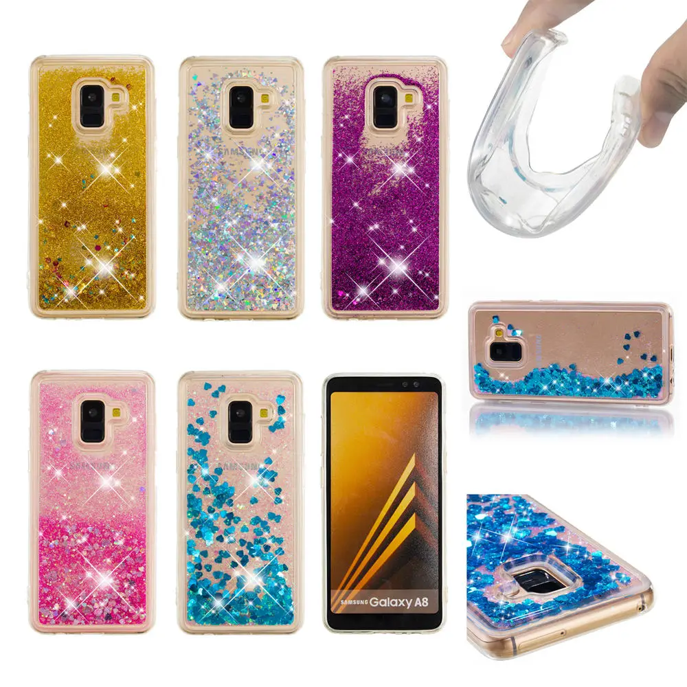 Мягкий чехол-накладка из ТПУ для Samsung Galaxy A8 2018 A530 A530F/DS SM-A530F SM-A530F/DS Dynamic Liquid Love Heart |