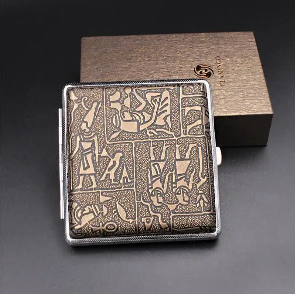 Портсигар 20 комплектов креативной личности с откидной металлической текстурой