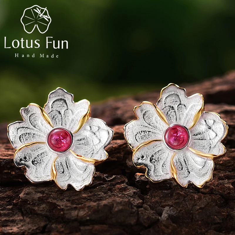 Женские серьги-гвоздики Пион Lotus Fun серьги из серебра 925 пробы с натуральным