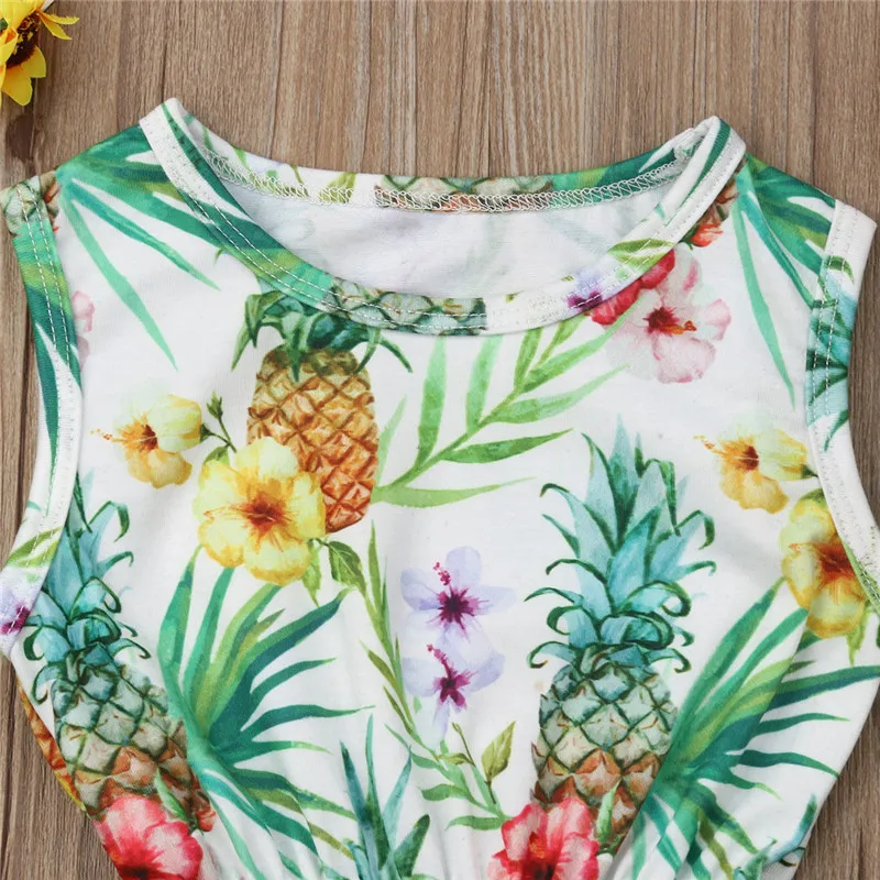 Пляжный стиль для новорожденных комбинезон без рукавов Летний хлопковый с