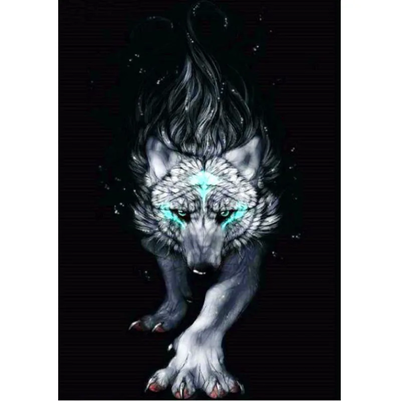 5D diy diamond embroidery mosaic pattern wolf picture home Decor gift full Square painting cross stitch Kits | Дом и сад