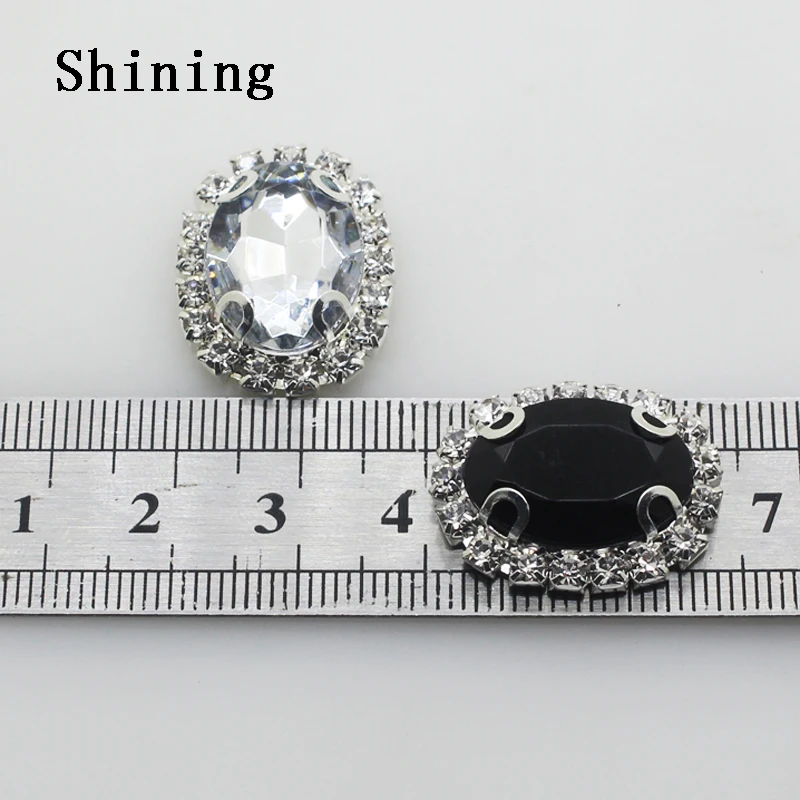 

YWXINXI New Beautiful Alloy Jewelry Accessories 10 pieces / batch 20 * 25mm Wedding Decoration Flat Back Brooch Crystal Pearl