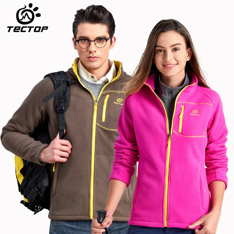

Tectop autumn winter men women outdoor fleece clothing fleece fabric thermal cardigan windproof anti-static keep warm jacket
