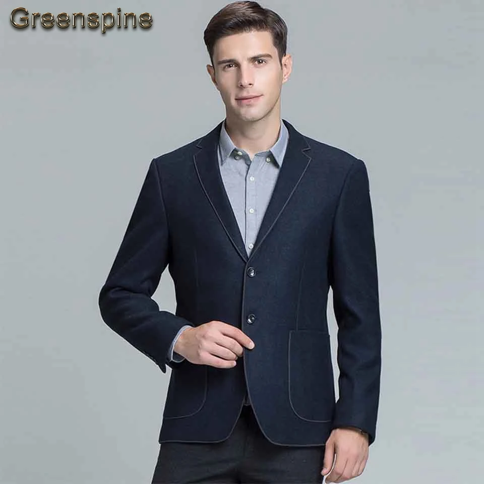 Новый Для мужчин модные Блейзер Бизнес Повседневное Slim Fit пиджак мужской пальто