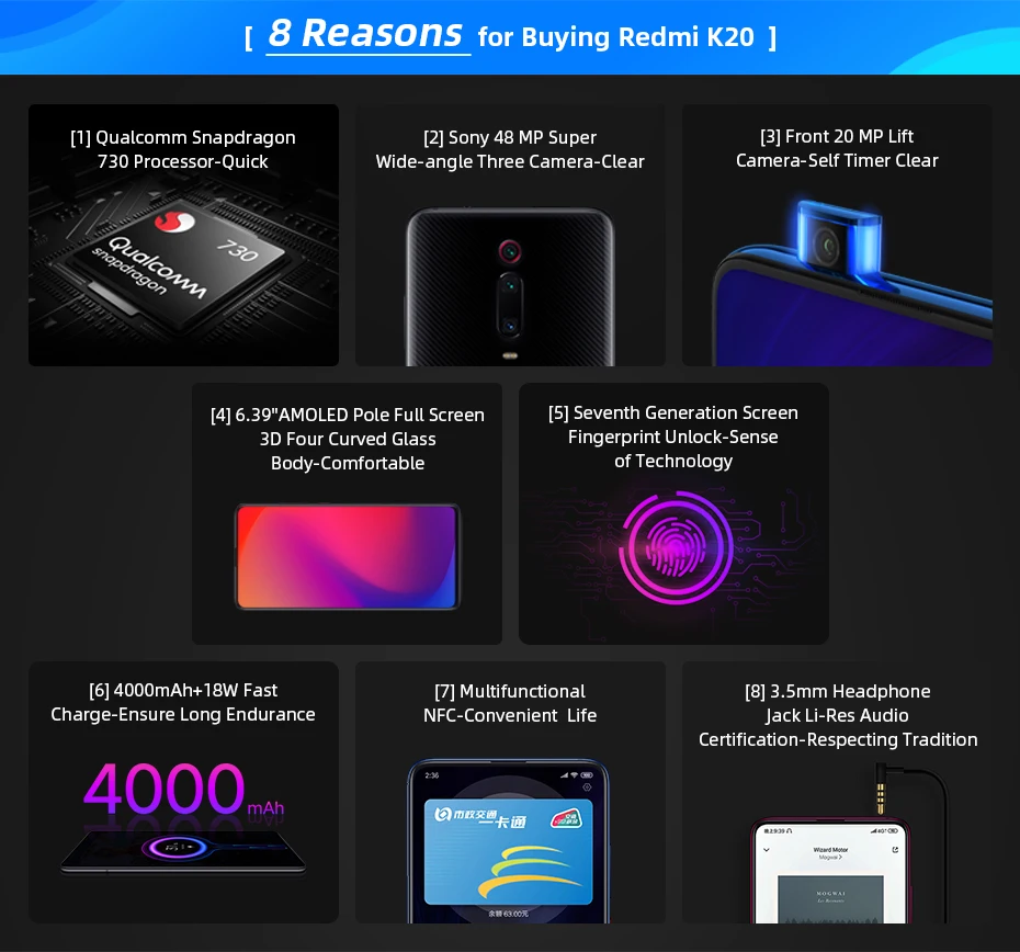 Глобальная версия Xiaomi Mi 9T 6GB 64GB Смартфон Snapdragon 730 мобильный телефон 48MP Камера 4000 мА/ч, 6,3" In-Экран отпечаток пальца