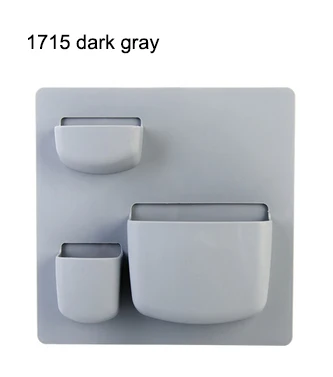 1715 dark gray Домашняя настенная присоска, пластиковая стойка для хранения косметики, туалетных принадлежностей, держатель для хранения мелочей, стойка для ванной комнаты, Органайзер - Цвет: 1715 dark gray
