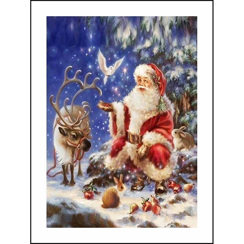 

Набор для вышивки крестиком LaoJieYuan бриллиантовый рисунок Рождество Gift Santa 5D Diy, квадратные/круглые бусины из камня, алмазная вышивка