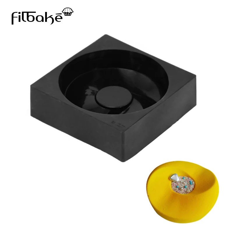 FILBAKE 1 шт. черный круглый волновой формы силиконовые кастрюля для Мусса 3D торта