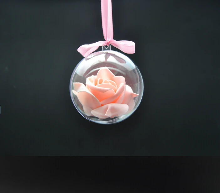 

40pcs 4/5/6cm Romantic Design Christmas Decorations Ball Transparent Can Open Plastic Clear Bauble Ornament Gift Present