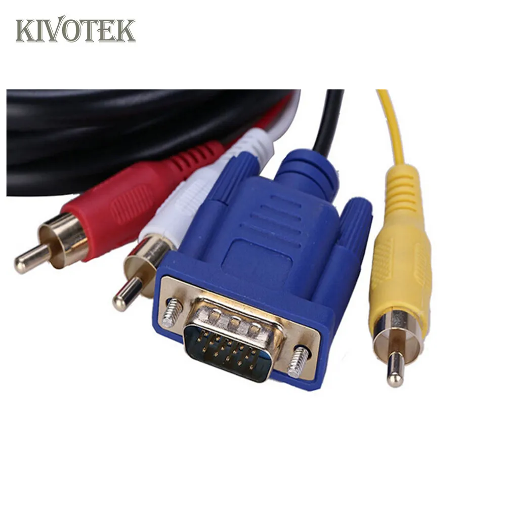 2 шт./лот 1 8 м/6 футов Кабель адаптер HDMI на 3RCA + VGA чистая медь Hdmi 3 RCA композитный RGB