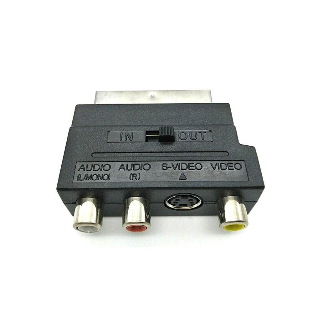 Мини RGB Scart в Композитный RCA S видео AV ТВ аудио адаптер SCART гнездовой конвертер