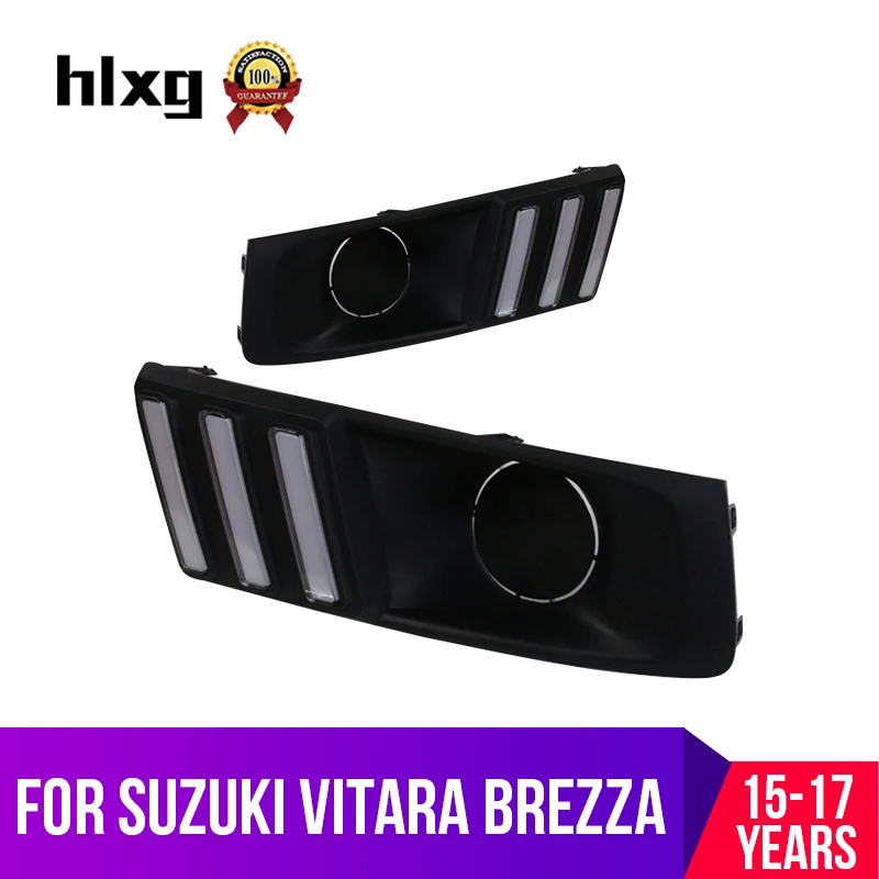 Hlxg 2X Светодиодные Автомобильные ДХО дневные ходовые огни для SUZUKI Vitara BREZZA 2015 2017