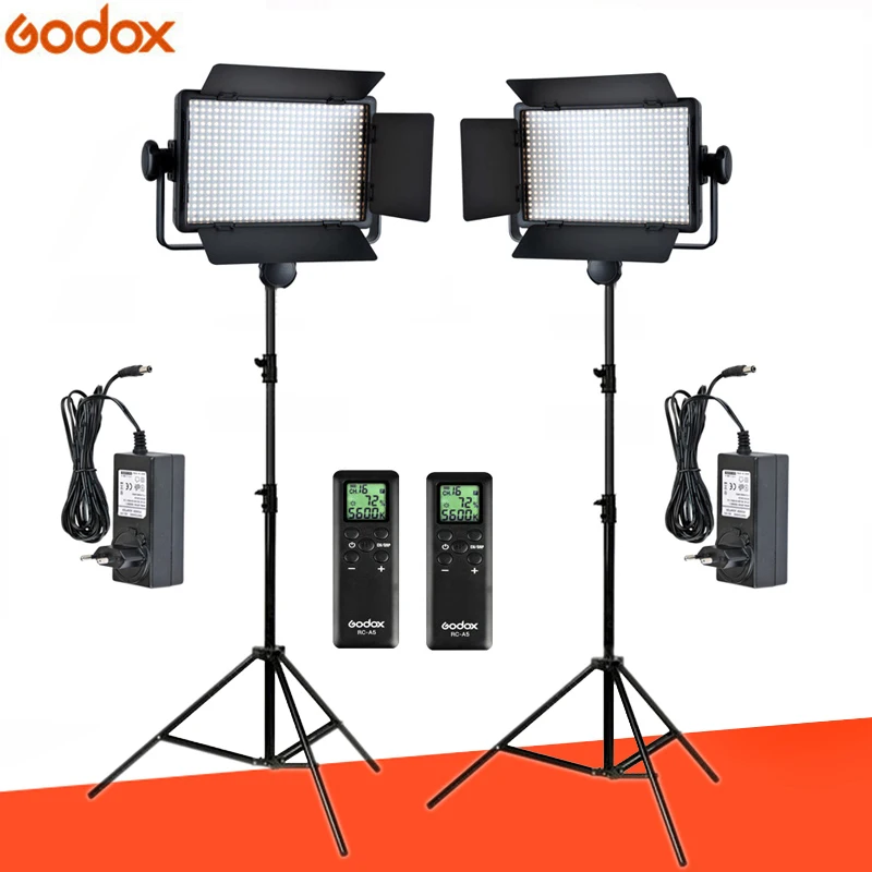 Бесплатная доставка DHL Godox 2x500 Светодиодная лампа панель 3300 5600K двухцветный