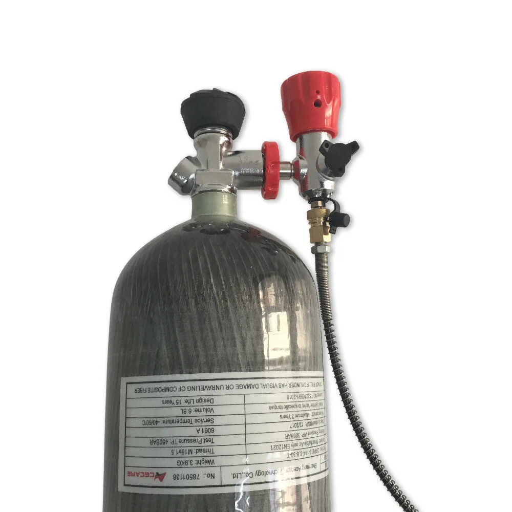 AC168301 6.8L Compressed Air Tank With PCP Condor Valve For Scuba Diving Cylinder and Air Rifle To Hunting/underwater Speargun