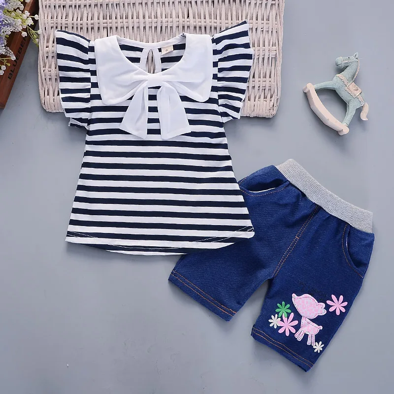 Комплект одежды для маленьких девочек Новинка 2019 г. летняя одежда из 2 предметов