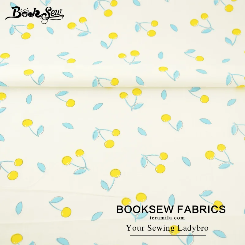 Booksew 100% хлопок саржа Ткань желтый Черрис узор Текстиль для дома Материал кровать