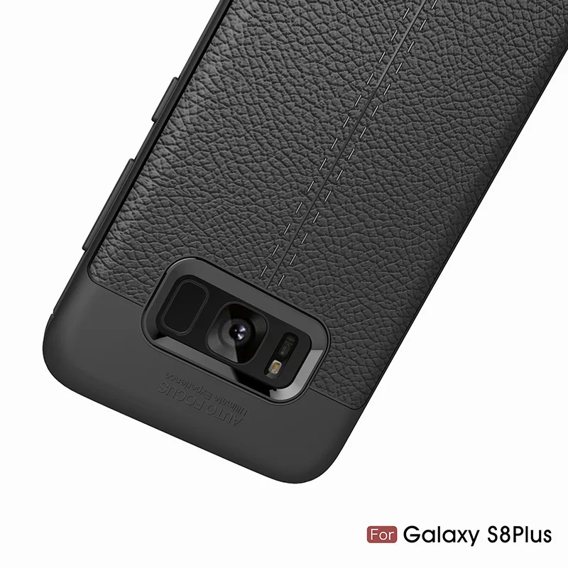 Ультратонкий Мягкий чехол для samsung Galaxy S8 Plus кожаный с узором на заднюю панель из