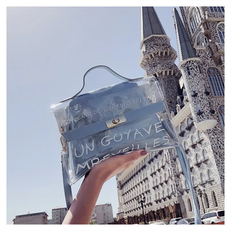 Прозрачная сумка-мессенджер из ПВХ для женщин роскошные дизайнерские дамские