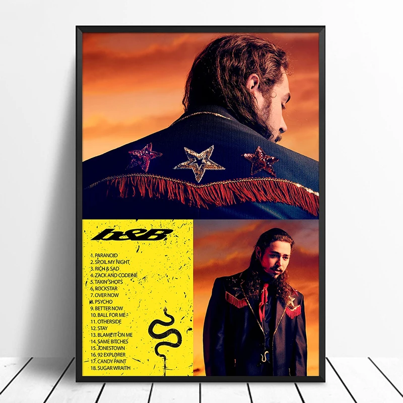 Post Malone Beerbongs & Bentleys альбом поп музыки крышка плакат музыкальной звезды печать на