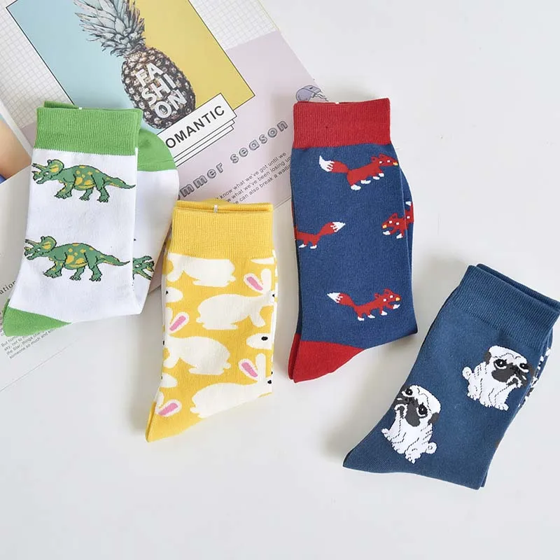 Забавные носки COSPLACOOL в стиле Харадзюку с животными Необычные японском милым