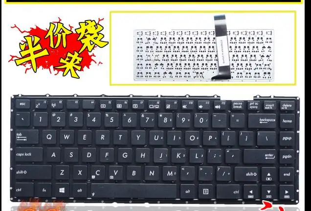 

New Keyboard For ASUS X450 X450CA X450CC X450CP X450EA X450EP X450LA X450LAV Laptop US Language Black No Frame