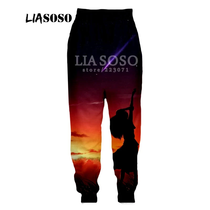 LIASOSO Осенние новые мужские модные штаны 3D принт аниме брюки для девочек