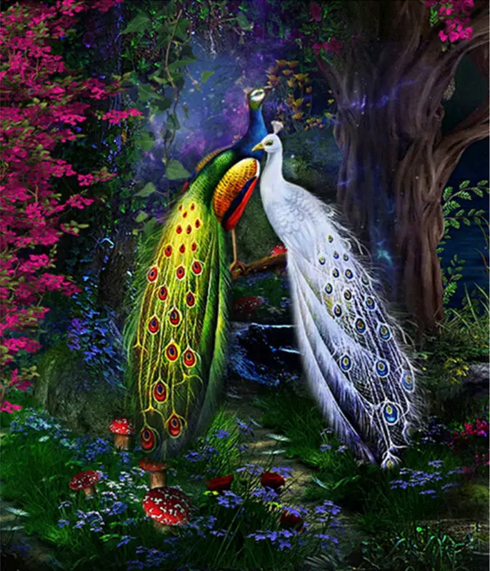 

5D DIY Набор алмазной живописи полный квадрат/круглые стразы набор крестиков Алмазная вышивка мозаика Павлин рукоделие