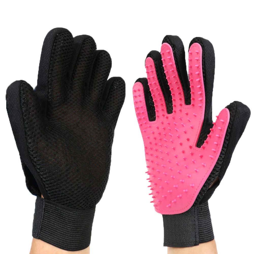 

Pet Grooming Silicone Glove Cat Hair Removal Mitts Brush Combs For Cat Dog Horse Finger Cleaning Massage Brush Animal Supply
