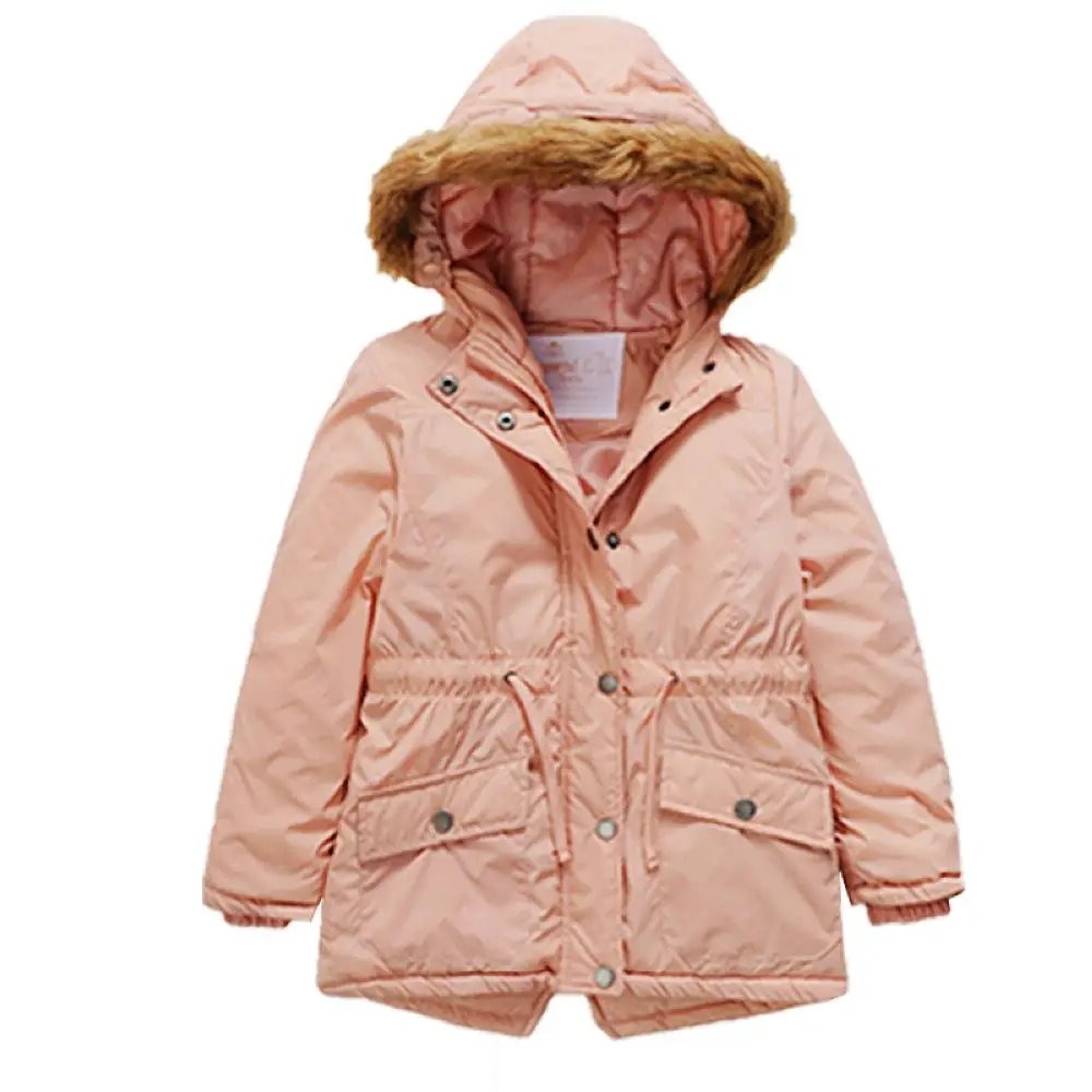 pink Пальто для мальчиков зимняя одежда для маленьких девочек пальто и куртки с меховым капюшоном для девочек пуховые парки для мальчиков детская куртка с вышивкой для девочек - Цвет: pink