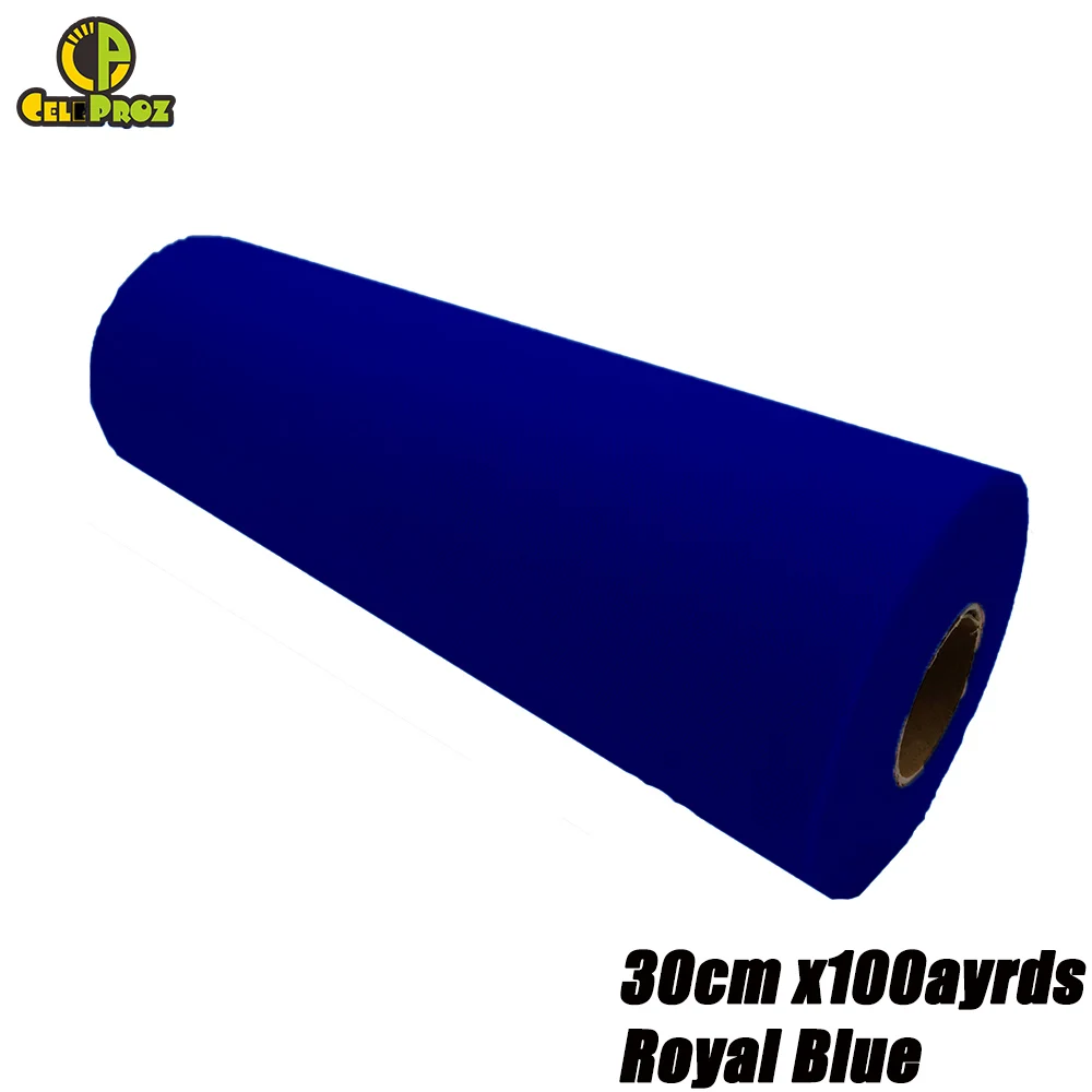 30cm Royal Blue 30 см 100 ярдов белый тюль рулон Тюль органза Ткань DIY открытый свадьба день рождения Alise Runner центральные украшения принадлежности - Цвет: 30cm Royal Blue