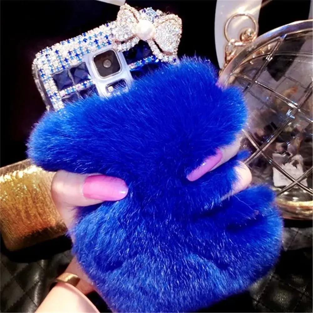 3D Горный Хрусталь Мех Исправлений Телефон Case Для Huawei Ascend Y300/Huawei Y300 Ювелирные