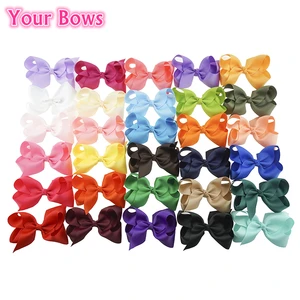 Банты твои 40 шт., 30 цветов, 4 дюйма, искусственная лента, банты для волос для девочек, банты из бутика, заколки для волос для детей, аксессуары для волос