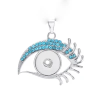 metal fashion interchangeable eyes crystal ginger necklace 175 fit 18mm snap button pendant charm jewelry for women gift