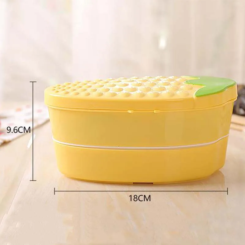 Новое поступление мультяшная Кукуруза портативный 2 слойный здоровый Ланч бокс