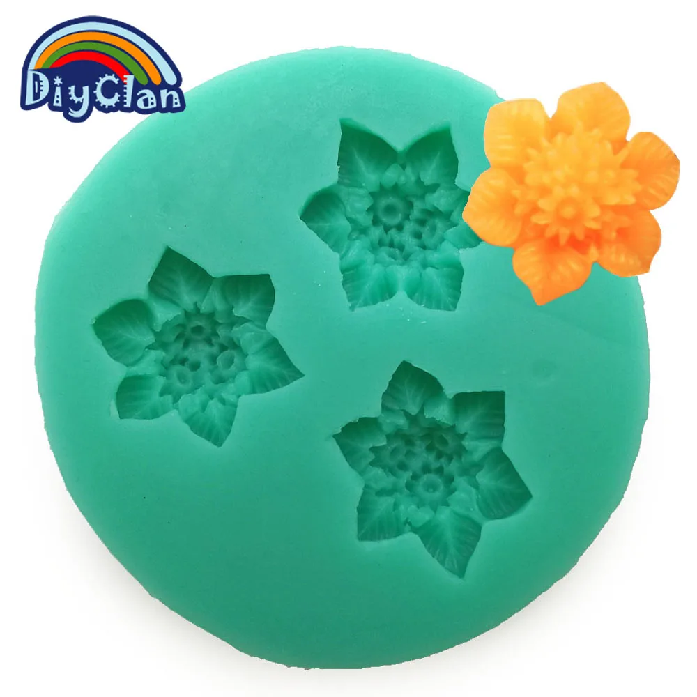 Сделай Сам силиконовые формы для украшения торта помадка Плесень Мини Цветочный