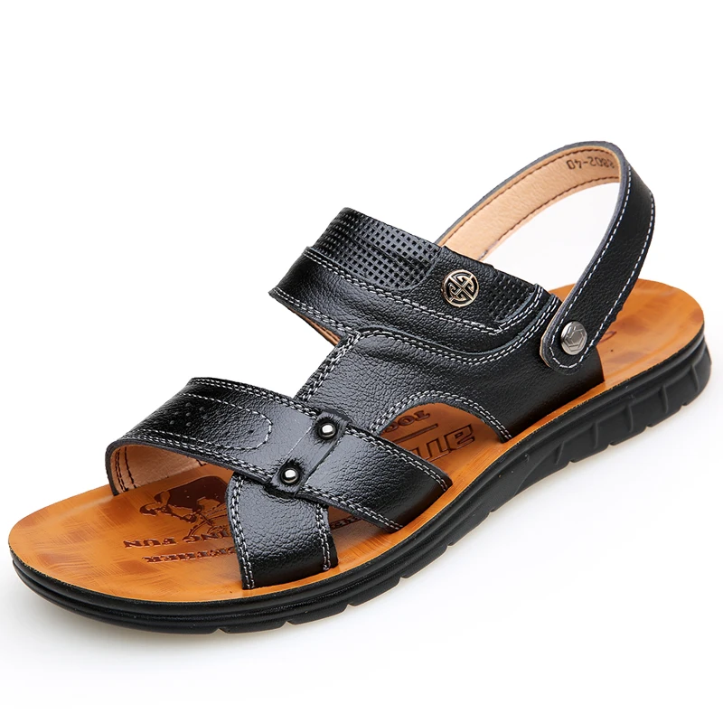 2019 Взрывные Модели Кожаные массажные сандалии мужская повседневная модная