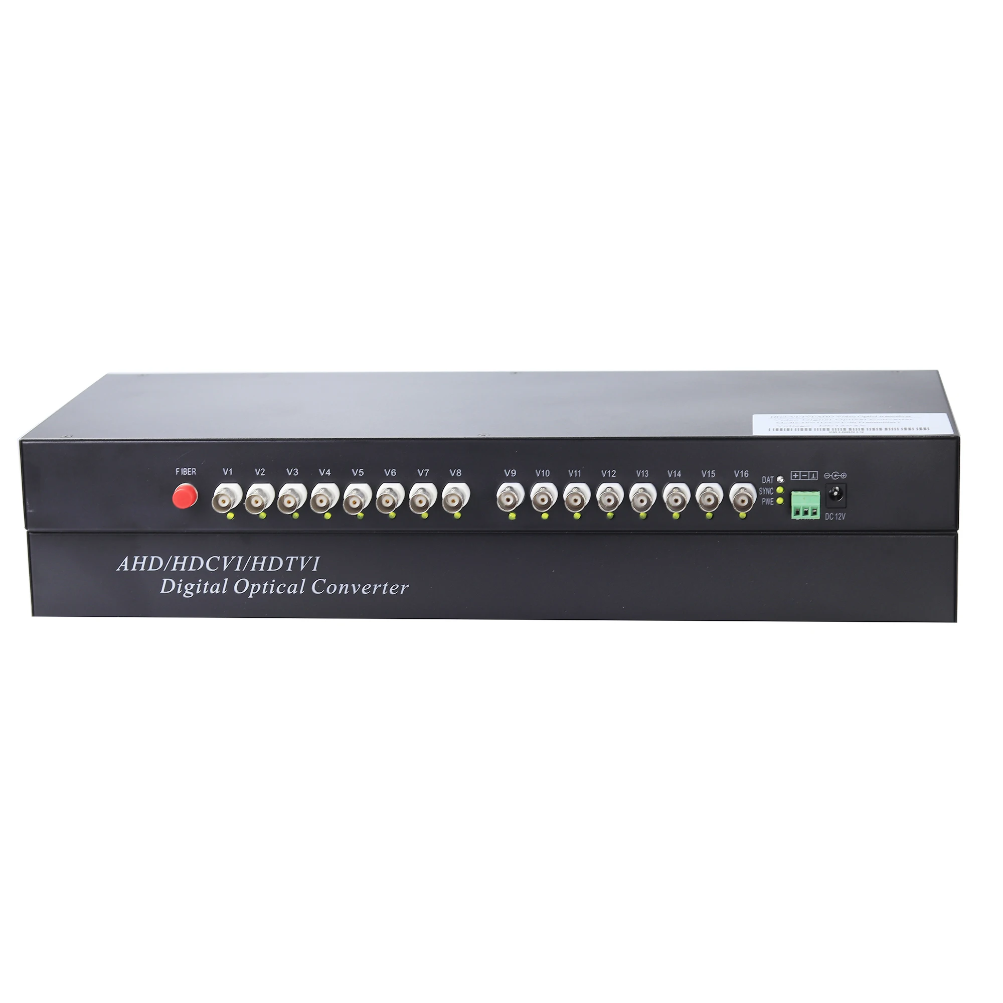 16 CH HD video AHD CVI TVI  720P 960P video fiber optic transmitter RS485 data receiver Hikvision Dahua cameras