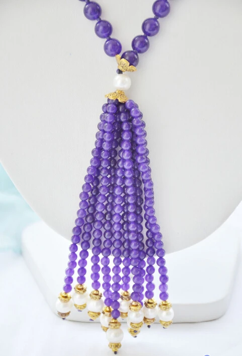 Фото CBN69 красивый 40 "8 мм фиолетовый шарик белый круглый жемчуг ожерелье pearl necklace necklace CBN69 красивый 40 "8 мм фиолетовый шарик белый круглый жемчуг ожерелье pearl necklace necklace