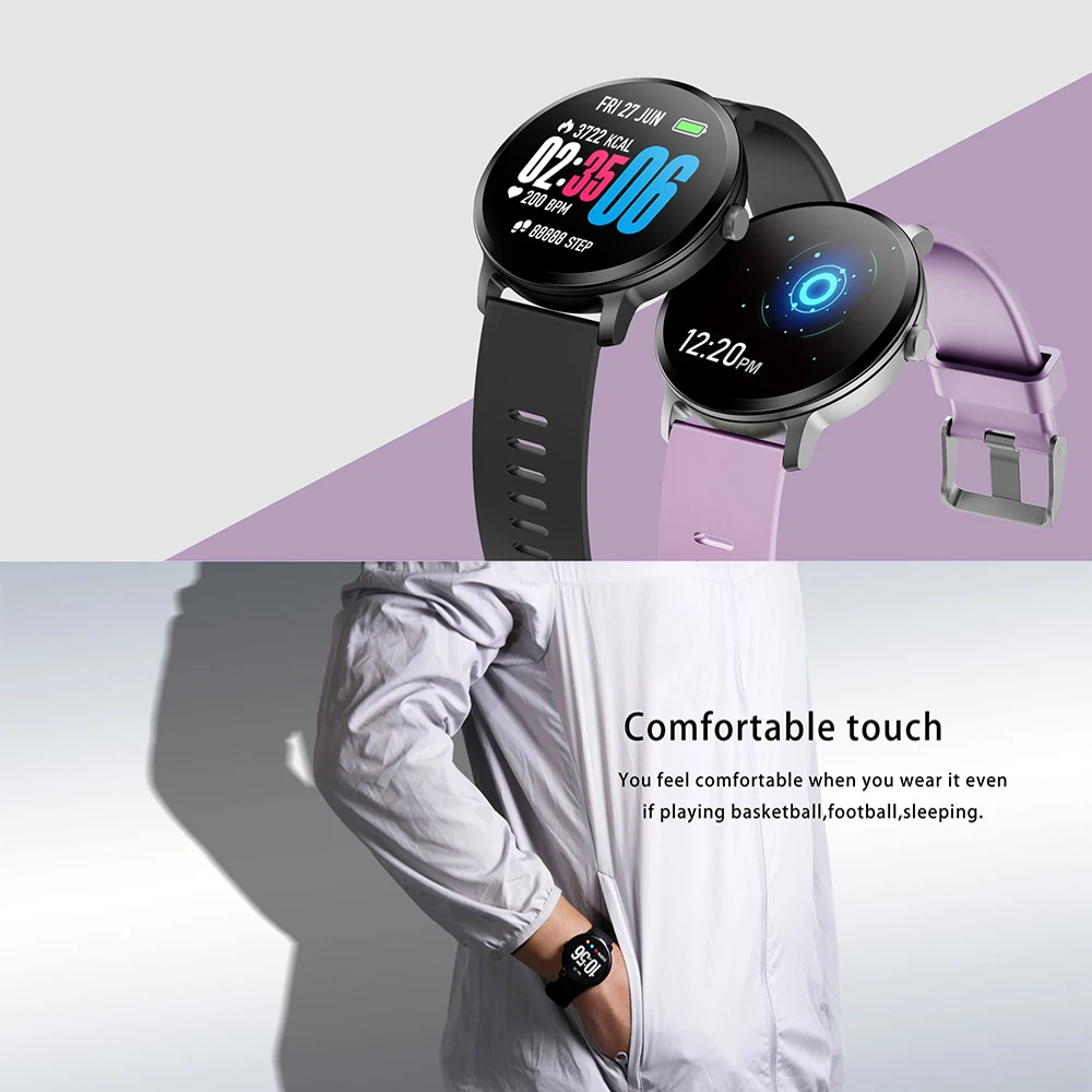 LEMDIOE V11 Smartwatch Для мужчин женщин 1 3 дюймов закаленное Стекло Экран IP67