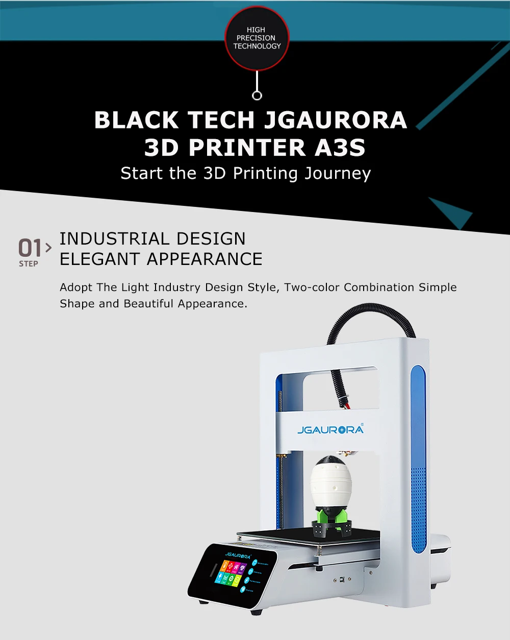 JGAURORA обновленный A3S 3d принтер Diy Kit Высокая Percision восстановление питания печать нити обнаружения сенсор питание