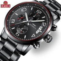 olmeca top brand luxury quartz watch relogio masculino fashion 30m waterproof men watches wrist watch stainless steel band
